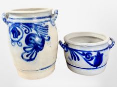 Two West German glazed earthenware pots, tallest 31cm.