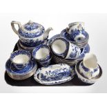 A collection of Burleigh Ware willow pattern tea and dinner china.