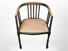 A Victorian bobbin turned armchair