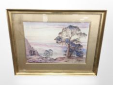 John Trail : Mountainous landscape with trees in foreground, watercolour, signed and dated 1925,