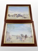 After Sturgess : Two colour prints depicting spitfires,