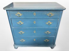 A 19th century Scandinavian pine four drawer chest,