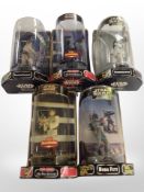 Five Hasbro Star Wars Epic Force Rotating figurines, boxed.