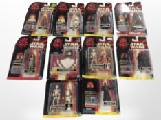 Ten Hasbro Star Wars Episode I figurines, boxed.