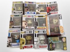 12 Funko figures, boxed.