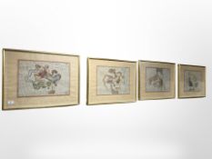 Nine colour prints depicting scenes of the Zodiac, each measures 60.5cm x 46cm.