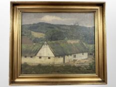 Danish school : An agricultural barn, oil on canvas, 41cm x 34cm.
