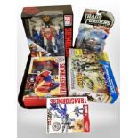 Five Hasbro Transformers figures, boxed.