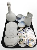 A group of Danish porcelain wall plaques, Bing and Grøndahl pin dishes,