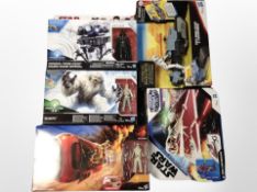 Five Hasbro Disney Star Wars figures, boxed.