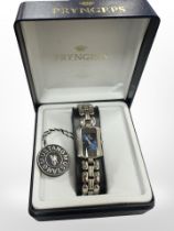 A lady's stainless steel 'Mustang' wristwatch with tag,