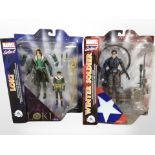 Two Marvel Select action figures, Loki and The Winter Soldier, boxed.