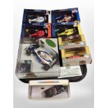 A group of boxed diecast cars including Formula-1, Hongwell, etc.