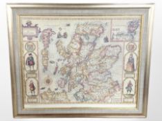 John Speed's Map of Scotland 1610, Heritage Publishing 2004, colour lithograph, 40cm x 50cm,