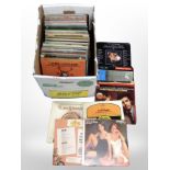 A box of vinyl LP records, mainly classical.