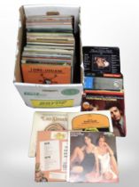 A box of vinyl LP records, mainly classical.