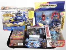 Five Hasbro Transformers figures, boxed.