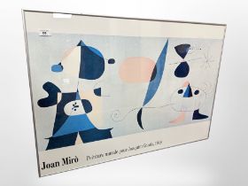 A Joan Miró poster, 87cm x 61cm.