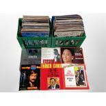 Two crates of vinyl LP records including classical, compilations, easy listening, etc.