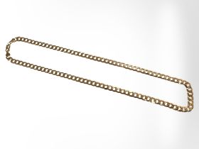 A gent's 9ct gold flat link necklace, length 50cm. CONDITION REPORT: 14.