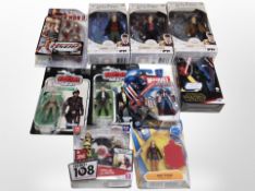 10 Kenner and other figures, including Star Wars, Harry Potter, Doctor Who, etc.