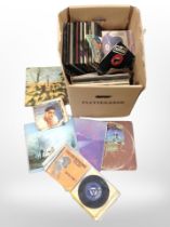 A box of vinyl LP records, box sets and 45s including classical, Flamenco guitar music,