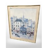 After Michel Delacroix : A French street scene, colour print, 55cm x 69cm.