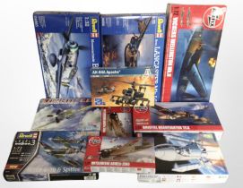 10 Military scale modelling kits by Airfix, Revell, and Italeri.