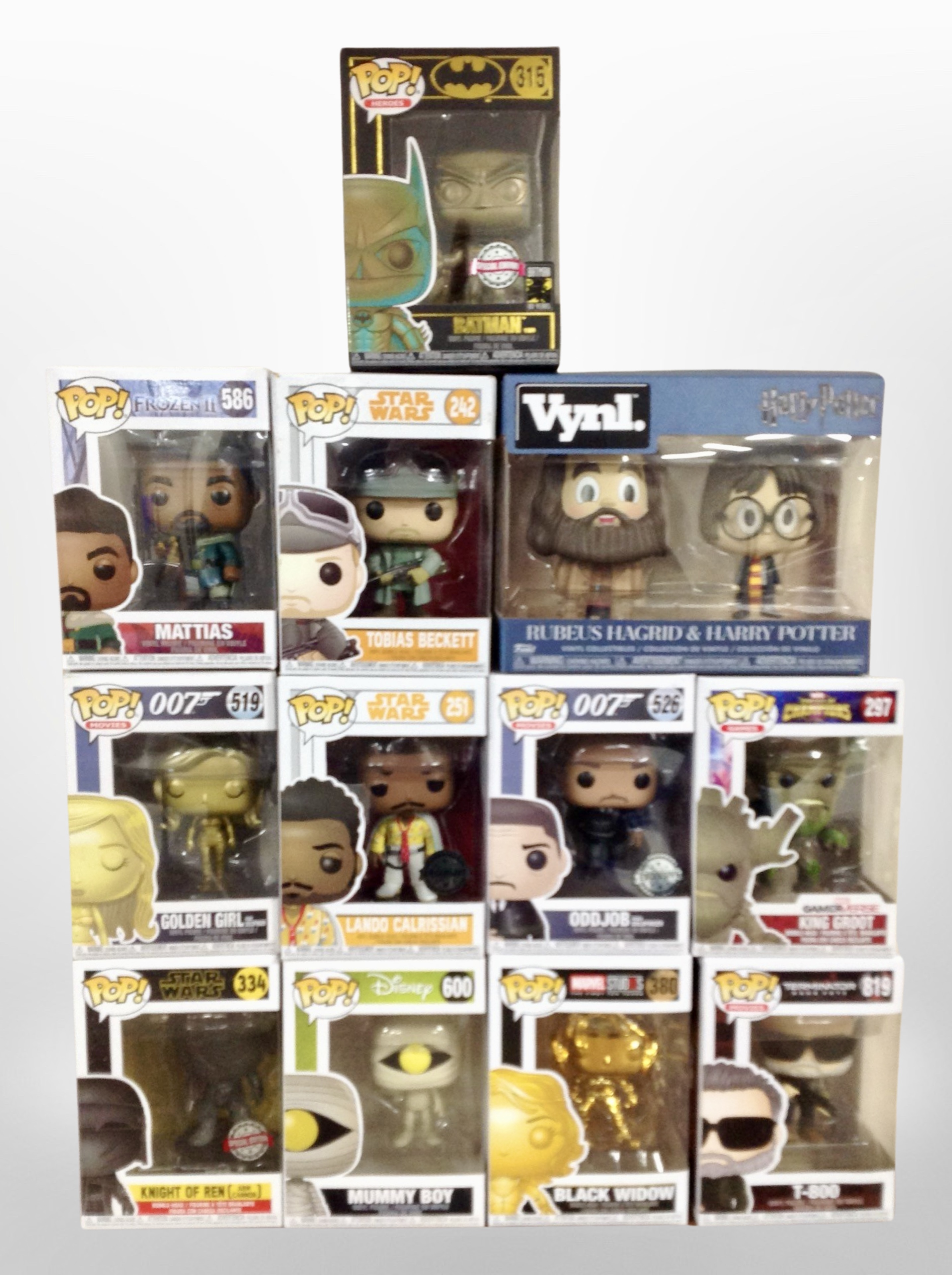 12 Funko figures, boxed.