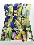 10 Hasbro and Kenner Star Wars figures, boxed.