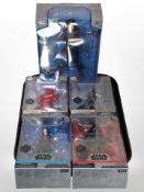 Five Disney Store Star Wars figures, boxed.