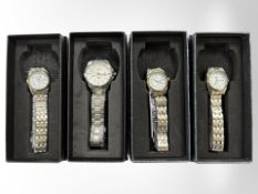 A gent's stainless steel Citizen quartz calendar wristwatch,