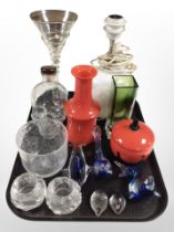 A group of Scandinavian glass ware including paperweights,