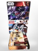 Three Hasbro Disney Star Wars figures, Speederbike Moto Speeder,