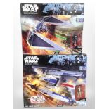 Two Hasbro Disney Star Wars Rogue One figures, Tie Striker and Rebel U-Wing Fighter, boxed.
