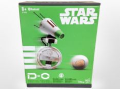 A Hasbro Disney Star Wars D-O Interactive Bluetooth Droid, boxed.