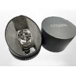A Gent's Citizen stainless steel chronograph wristwatch,