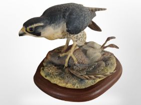 A Border Fine Arts sparrowhawk and prey figure,