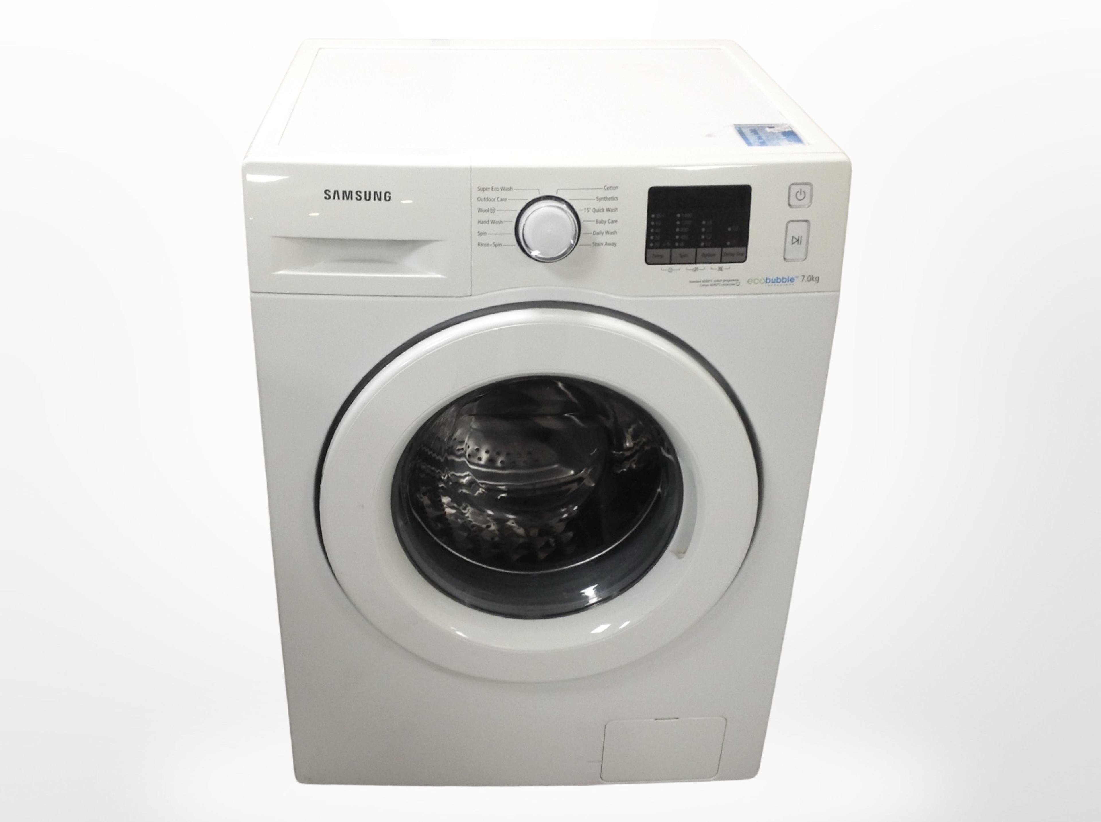 A Samsung Ecobubble 7kg washing machine.