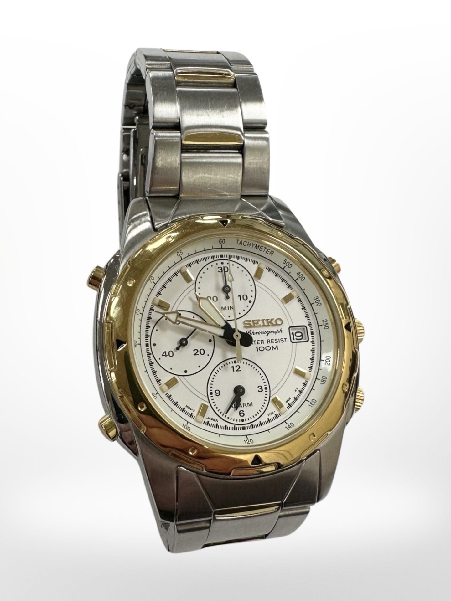 A Gent's stainless steel Seiko chronograph wristwatch,