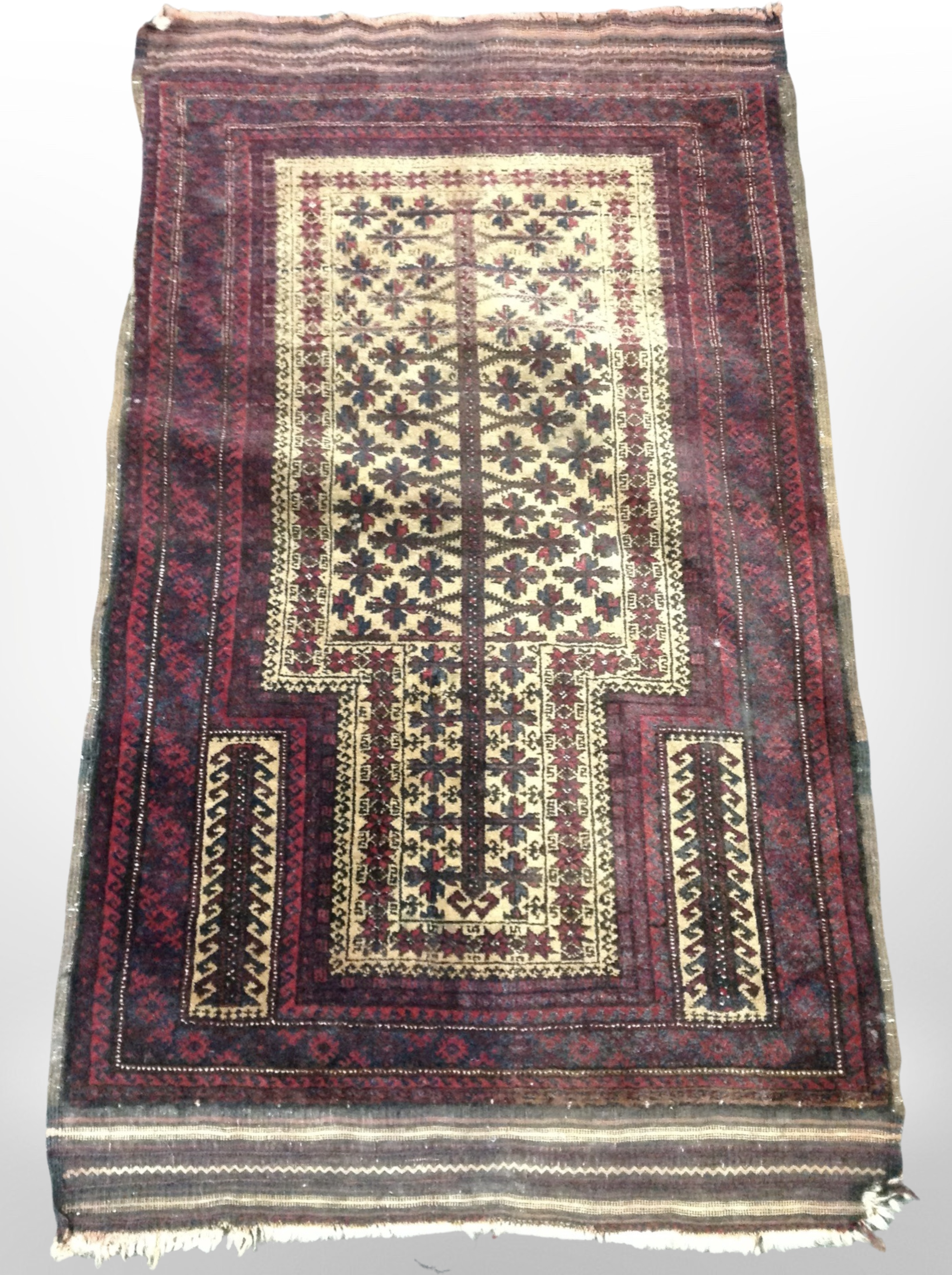 A Balouch prayer rug, Afghanistan, 130cm x 76cm.