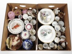 Two boxes containing collector's plates, Bing and Grøndahl pierced porcelain plates,