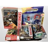 Five Hasbro Transformers figures, boxed.