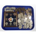 A collection of Victorian and later coins, crowns, Coins of the Realm coin montage in frame, etc.