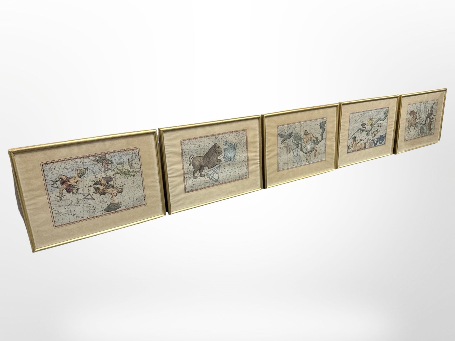 Nine colour prints depicting scenes of the Zodiac, each measures 60.5cm x 46cm. - Image 2 of 2
