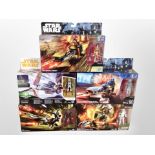 Five Hasbro Disney Star Wars models, boxed.