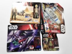 Five Hasbro Star Wars figure sets, boxed.