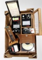 Scientific instruments to include Clare megohmmeter, amp meter,