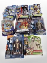 Eight Simba and other brand figures including Marvel, Max Steel, etc.