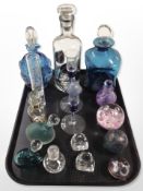A group of studio glass paperweights, isle of Wight example,